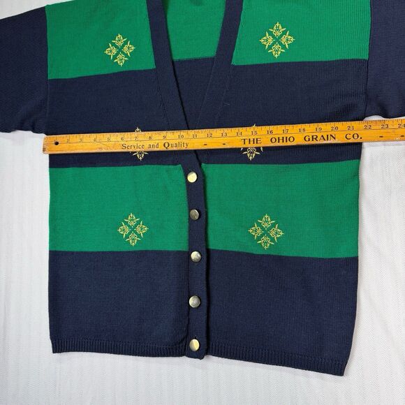 Old Money Nautical Wool Blend Cardigian Sweater Koret Petites GrandmaCore Sz M - Picture 5 of 7